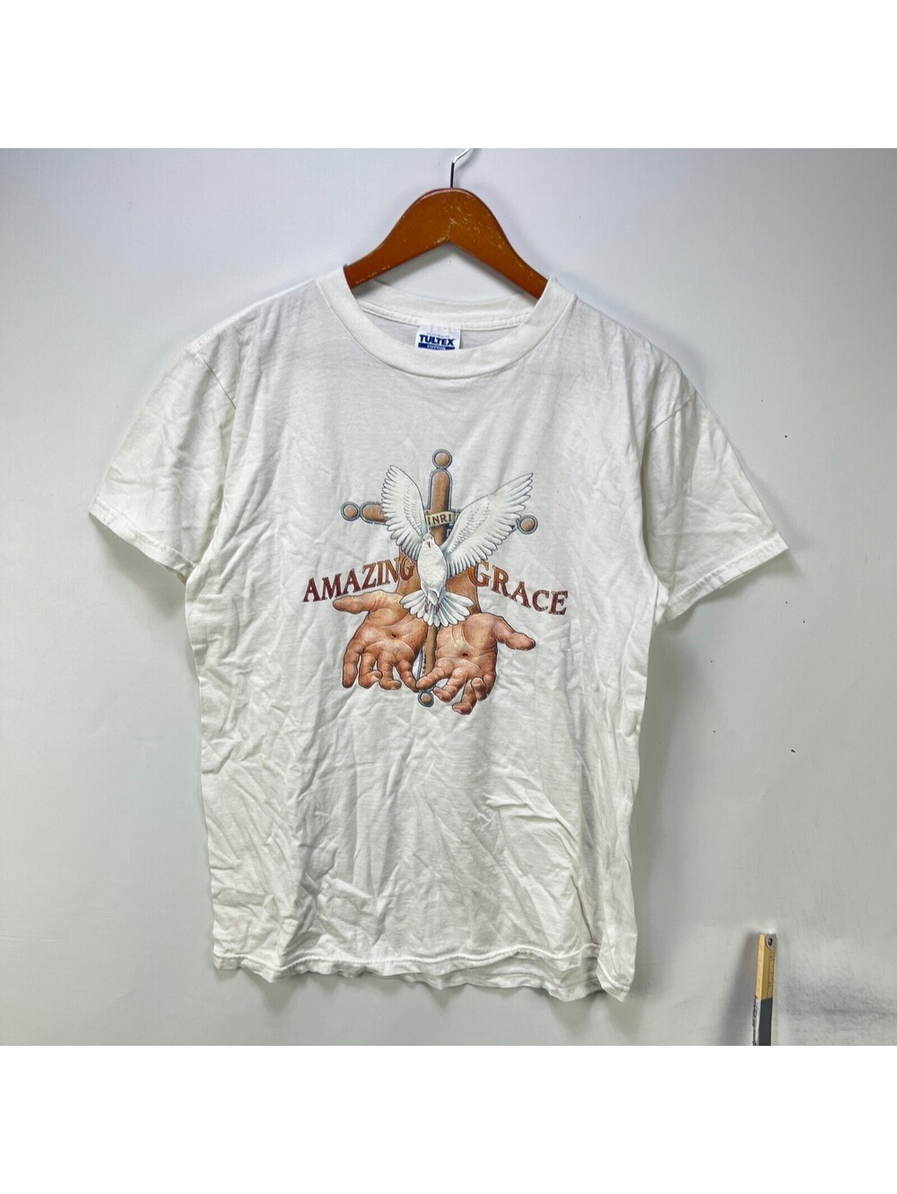 Vintage 90s Jesus Amazing Grace Dove Cross T‑Shirt M
